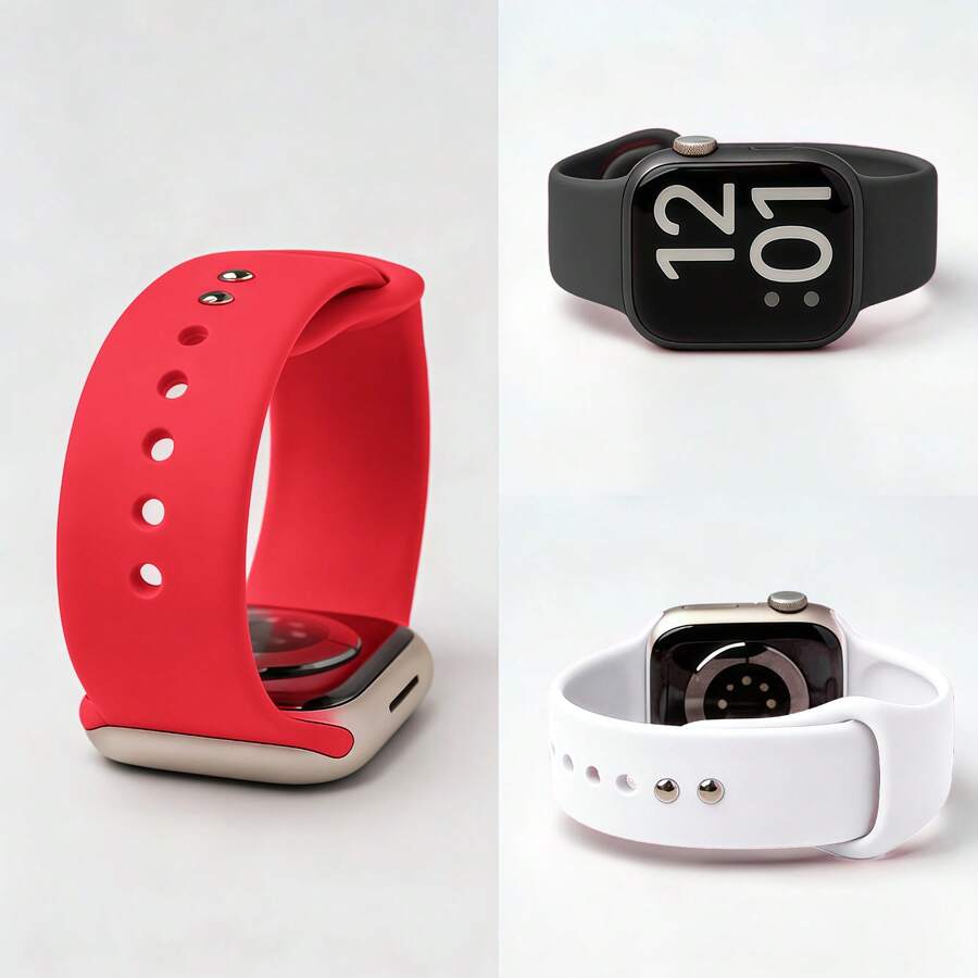 1条硅胶运动表带,兼容38mm、40mm、41mm、42mm、44mm、45mm、49mm表带,柔软防水腕带,适用于 Series 11、10、9、Ultra、8、SE、7、6、5、4、3,男女通用 - 38mm/40mm/41mm - 查看 1