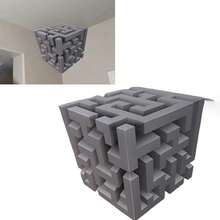 1件装3D立体转角墙贴，3D光学错觉转角墙贴，重塑现实墙贴，创新时尚家居装饰，适用于客厅、办公室、卧室 - 多色 - 查看 2