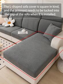 1件装现代简约毛绒沙发套，防滑弹力面料，适用于客厅和卧室的1/2/3/4人沙发，宠物友好，可机洗 - Nian Chu - 深灰色 - 查看 9
