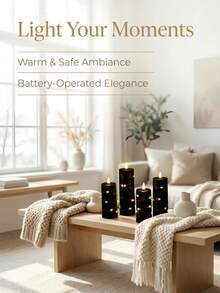 2/3/4/5/12pcs Flameless Candles, Battery Operated Candles And Embedded Lights, Flameless Candles With 11-Key Remote Control, 24-Hour Timer, Flickering Flame With Remote Control; Flickering LED Candles With Timer, Suitable For Home Decor, Living Room, Bedroom, Fireplace, Dining Table Center Decor, Holidays, Weddings, Party Decoration - Black - View 6