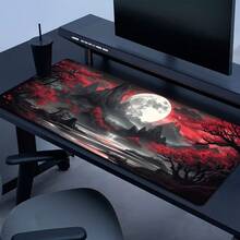 单件装暗月图案超大游戏键盘垫，游戏桌垫，办公键盘垫，笔记本电脑鼠标垫，学习桌垫 - 精密缝制，防滑橡胶底，XL/XXL 尺寸 - 适用于家庭办公室、游戏室、返校用品和节日礼物，男女皆宜，办公桌办公用品，办公装饰 - 鼠標墊 - 查看 4