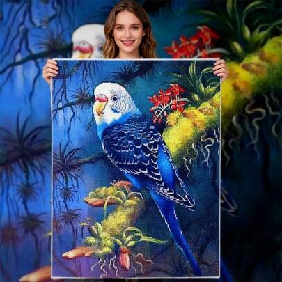 LaoJieYuan 2026 New Style Parrot Bird Full Handmade Cross Stitch DMC Handwork Set Animal Cross-Stitch Kits Embroidery Kit Home Decoration Hobby Handicraft Small Animal Diy Kit Crafts Embroidered Embroidery Kit Cross Stitch Kits Crochet Kit Punch Needle Kit Sewing Accessories Sewing Kit Embroidery Thread Craft Kit Stitch Stuff Sewing Patterns Crochet Craft Supplies Embroidery Kit Beginners Sewing Pattern