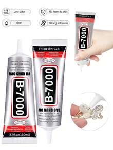 B7000 Rhinestone Glue, B-7000 Super Strong Transparent Industrial-Grade Adhesive, Suitable For Fabric, Phone Repair, Jewelry Making, Crystal Stones, Jewelry Setting, Rhinestone Earrings & Pendants, DIY Crafts - B-7000 - View 2