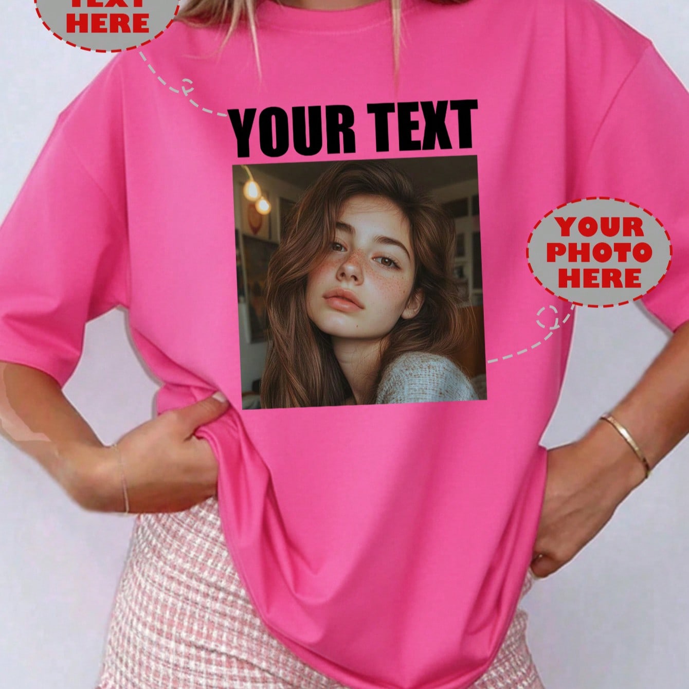 Regalo, Camiseta Personalizada para Mujer, Añade Tu Propio Texto y Fotos, Elige Tu Color y Fuente Favoritos, Regalo del Día de la Madre Deportes