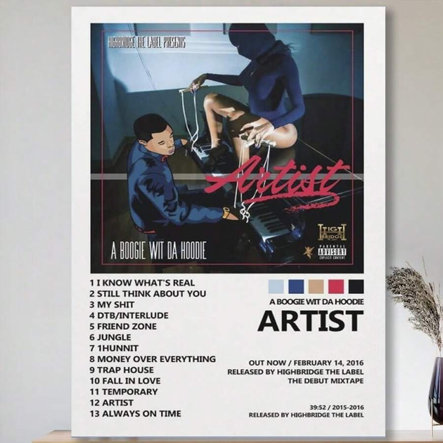 Framed A Boogie Wit Da Hoodie Posters Artist Poster Album Cover Poster Posters For Room Aesthetic Canvas Wall Art Bedroom Decor - Framed(框架) - 查看 1