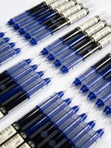 10支装蓝色液体凝胶笔/速干圆珠笔/大容量笔记本/办公签名笔，适用于学校、办公室、考试、文具、返校用品、教师用品、高中用品 - 藍色 - 查看 4