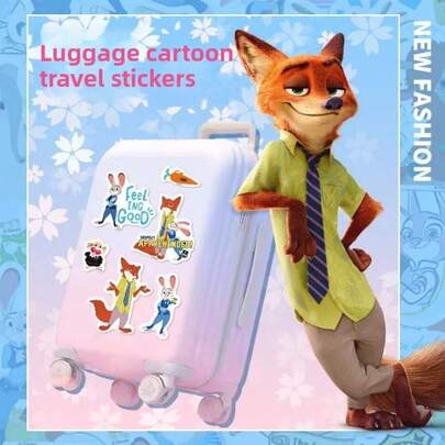 Disney 50pcs/Pack Random Zootopia 2 Judy Hopps Cartoon Stickers, Suitable For Luggage Decoration, Notebook, Toys For Boys And Girls