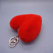 Cityelf Cute Faux Rabbit Fur Ball Pom Pom Keychain Car Key Ring Handbag Tote Bag Pendant Purse Charm - Red - View 8