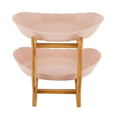 SanBouSi 2 Tier Fruit Bowl Fruit Basket Stand Fruit Serving Tray For Dinner Parties Dining Tables