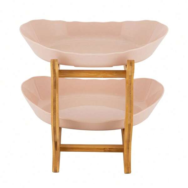 SanBouSi 2 Tier Fruit Bowl Fruit Basket Stand Fruit Serving Tray For Dinner Parties Dining Tables