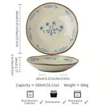 1pc 9-Inch Lotus Leaf Plate, High-End Ceramic Irregular Salad/Serving Dish - Multicolor - View 11