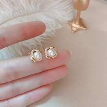 Pendientes de perlas de alta gama con aguja de plata 925 para mujeres, moda coreana, pendientes de zirconia, lujo ligero, pendientes de borla de nicho al por mayor - A1538 Plata - Ver 13