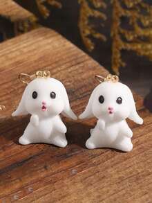 1 Pair Cute Rabbit Resin Earrings, Suitable For Women's Daily Wear And Easter - Rabbit Earrings - View 3