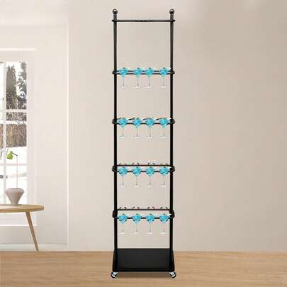 Champagne Holder Wine Glass Stemware Rack Champagne Flute Holder With Wheels