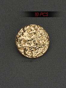 10颗圆形凸面石纹金属纽扣，多用途装饰缝纫纽扣，适用于外套、毛衣、休闲夹克、鞋子、帽子、DIY工艺品等。 - 多色 - 查看 18
