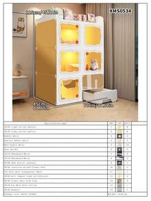 1-Bedroom 1-Bathroom Indoor Cat Villa With Litter Box Drawer, Large Space Cat House - Multicolor - View 25
