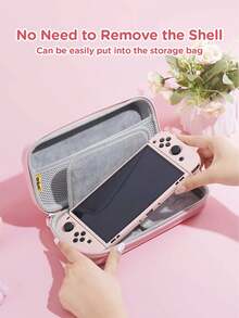 Ayotu Sakura Tree Pattern Game Console Shell And Accessories Compatible With Switch/Switch OLED/Switch Lite, Including Protective Case, Storage Bag, Dock Shell, Console Dust Cover, Game Card Case, Controller Grip, Etc. Suitable For Christmas, Spring Romance, Valentine's Day, Back To School And Other Occasions As Gifts - Multicolor - View 7