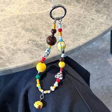 Cute Yellow Rugby Dog Handmade Beaded Phone Charm, Camera Pendant Suitable For Women And Girls, Unique Ins-Style Keychain Accessory - Yellow Rugby Puppy - View 3