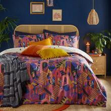 Abstract Duvet Cover Set Magenta - Magenta - View 2
