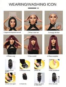 Synthetic Wig Long Straight Layered Wig Brown 26 Inch Wig With Bangs Daily Women Party Cosplay Wig Fashion Heat Resistant Wig, Halloween - Brown - View 9
