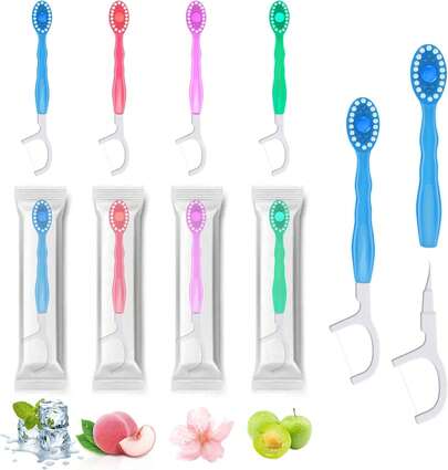 26 PCS 5-In-1 Mini Travel Toothbrush Set - Disposable Toothbrushes With Toothpaste & Pick (4 Flavors, Individually Wrapped) Back To School