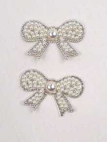 Bow Pearl White Stickers, Cute Pearl Bow Self-Adhesive Stickers, Fashion Decorative Stickers - Suitable Clothing, Shoes, Hats And Bags, Various Crafts Decoration, Decoration GJKA - 多色的 - 查看 6