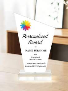1pc Customized Acrylic Retirement Appreciation Plaque, Can Customize Logo And Text, Suitable As Thank You Gift For Boss, Manager, Teacher, Colleague, Appreciation Trophy - Multicolor - View 14