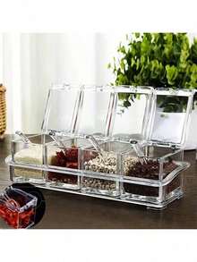8pcs Kitchen-Specific Spice Jar Set Acrylic Clear With Lid&Spoon Lead-Free Dustproof Kitchen/Cooking Graduation Essential - Multicolor - View 12