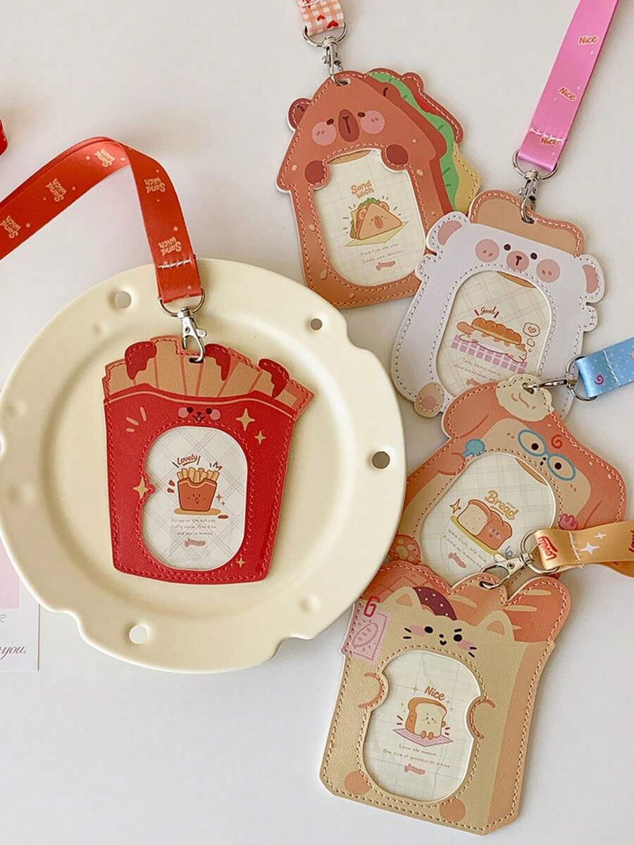 1个可爱卡通小狗挂绳卡套，学生公交卡、校园卡、迷妹3英寸卡包