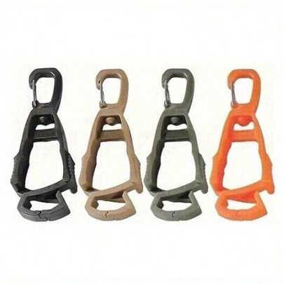 4-Piece MOLLE Bag Accessories: Outdoor Multifunctional Hooks, Glove Clips, Hangers, Plastic Work Glove Clips, Safety Work Glove Covers, Multifunctional Tools, Glove/Water Bottle/Key/Hat Hook Clips, Hiking Camping And Hunting Accessories