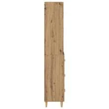 vidaXL Highboard in legno di quercia artigianale, 69,5 x 32,5 x 180 cm - Giallo - Visualizzare 9