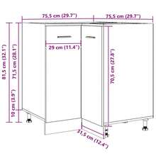vidaXL Küchenschrank Lyon Artisan-Eiche 75,5x75,5x81,5 Cm Holzwerkstoff - Gelb - Übersicht 11