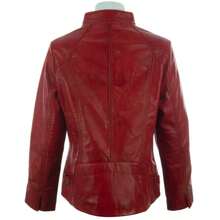 AVIATRIX Women's Real Leather Jacket Red OBFQ - Red - View 4