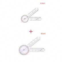 Goniómetro de 6 pulgadas, escoliómetro transparente, transportador de plástico, goniómetro de 360 grados para medición corporal - Transparente - Ver 8