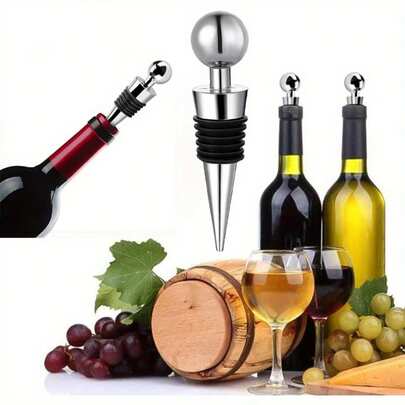 6个/1个圆形葡萄酒瓶塞，真空密封保鲜，葡萄酒瓶封口器，用于葡萄酒储存和防漏，葡萄酒配件