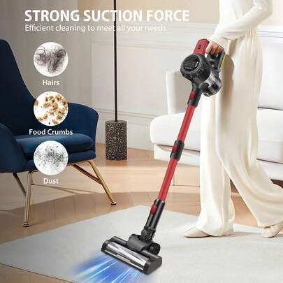 7Sevenjokers 15,000Pa Cordless Upright Vacuum Cleaner, Cordless Car Vacuum Cleaner, Brushless Motor, Suitable For Pet Hair, Hardwood Floors And Interior Cleaning