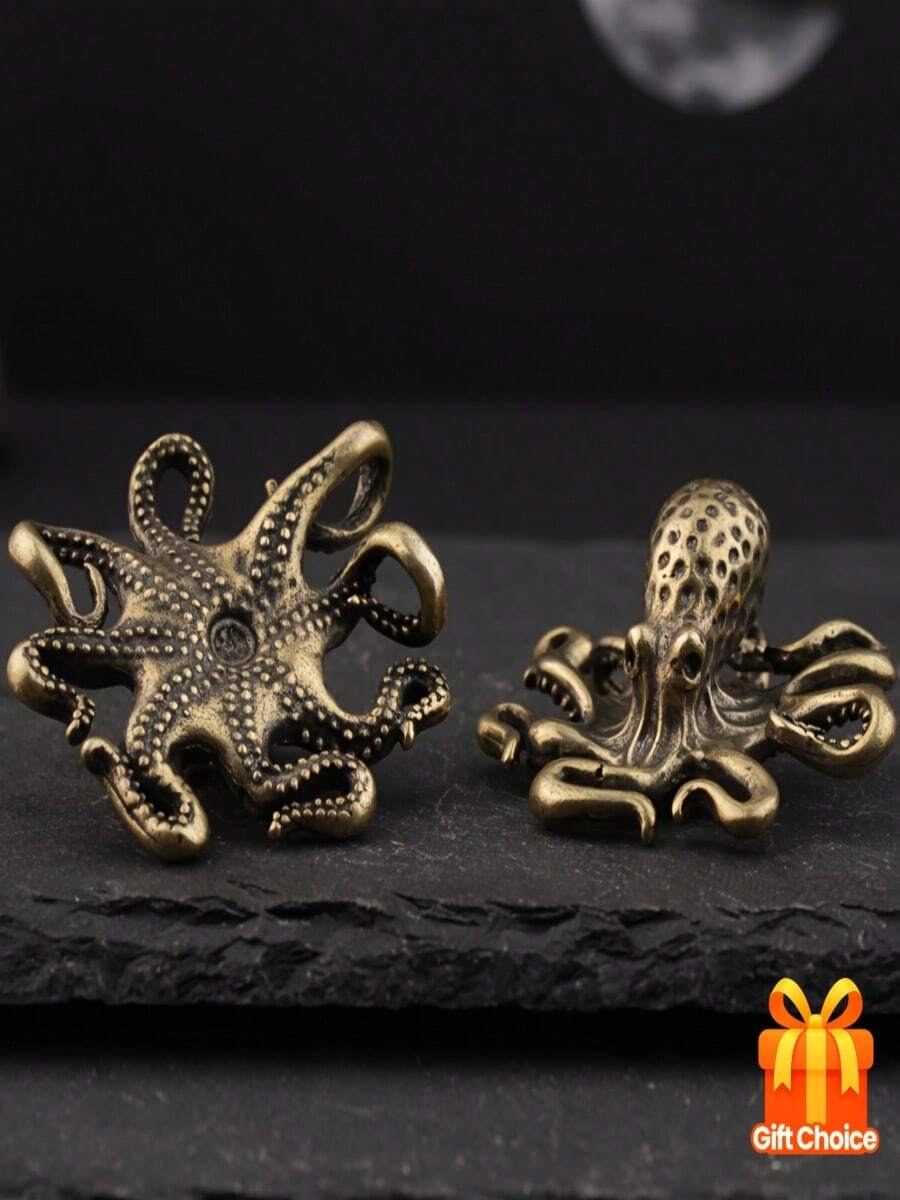 Octopus Small Ornament Brass Ornament Home Office Handheld Toy Ornament Small Gift Creative Ornament - Little Octopus - View 1