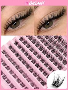 Asiteo 100/120 piezas Extensiones de pestañas naturales tipo D rizo 8-16mm Longitud mixta Pestañas esponjosas y difuminadas Suaves Agrupadas Reutilizables Adecuadas para Eid, fiestas, bodas, damas de honor, viajes, vacaciones, playa, maquillaje de mar - D - Ver 8