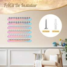 zxxGugxiom uego de 6 Estante de Esme de uñas acco Dorado Estante de 15 Pulgadas Estante montado en la Pared Organizador de esmes estantes flotantes accos Cos deurantesorganizador de juguetes - Colores deslumbrantes - Ver 7