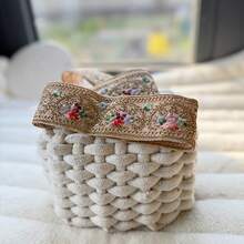 Dây viền ren hoa và đính kim sa nhiều màu, rộng 5cm, thích hợp cho quần áo, Hanfu, tay áo/cổ áo/viền trang trí - Đồ thủ công DIY, bao bì quà tặng, trang trí rèm cửa - Chỉ thêu, kim sa trang trí nhà cửa, quà tặng và may vá cho người mới bắt đầu - nhiều màu - Xem 16