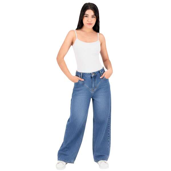  Pantalón Britos Jeans Mujer Mezclilla Azul 025787
