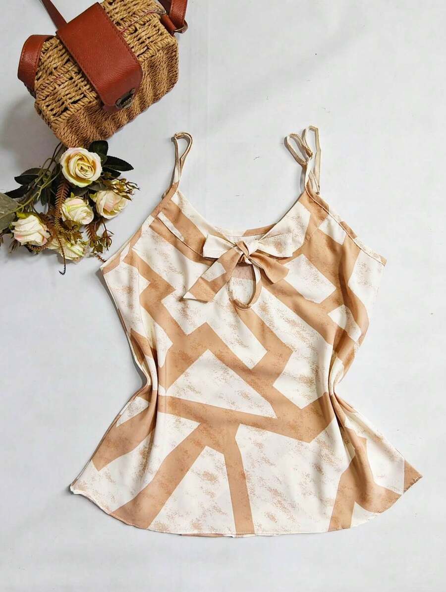 Nadia Moadl Women's Tank Top With Print. - Beige - View 1