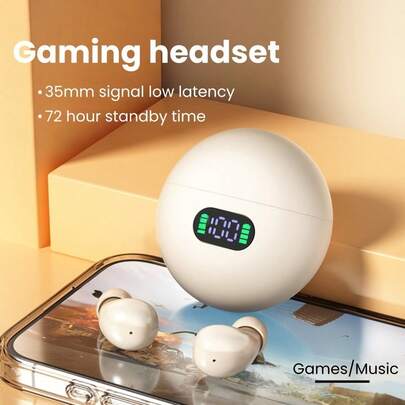 Mini Wireless Bluetooth 5.4 Earbuds With LED Digital Display, Noise Cancelling High-Fidelity Stereo