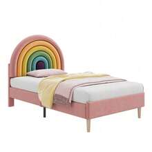 Kids Bed Frames, Headboards & Footboards - Pink + Velvet + 90cm*200cm - View 7
