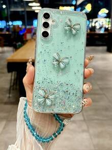 闪亮星空水滴 TPU 手机壳，星空设计，配有配套腕带，兼容 Apple 17 ProMax/17Air/16/15/14/13/12/11 Galaxy 系列 A73/A72/A71/A56/A55/A54/A53/A52s/A50/A36/A35/A34/A33/A32/A31/A26/A25/A24/S25Ultra/S24/S23PLUS/S22。 - 粉色 - 查看 7