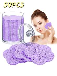 Compressed Cellulose Heart Shape Facial Sponges Natural Cosmetic Spa Sponges Reusable For Facial Cleansing Exfoliating - Watermelon Pink - View 20