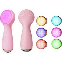 Colorful LED Silicone Face Wash Brush -  Vibration Face Cleaner With Heat Sensation, 3 Modes & Ergonomic Handle, Waterproof Electric Face Brush For At-Home Spa & Travel Skincare (Pink) - 黑色 - 查看 9