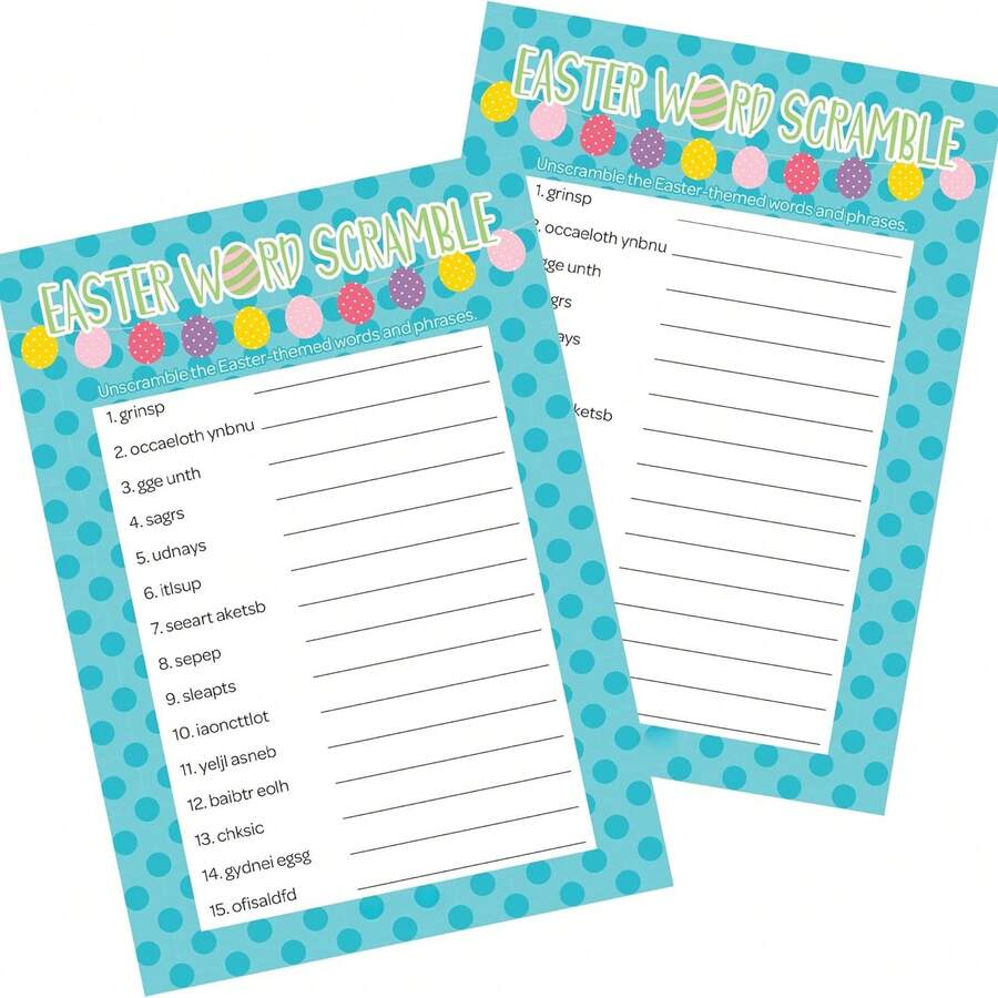 5pcs/10pcs/20pcs, Easter Themed Spelling Classroom Party Game Cards - Multicolor - View 1