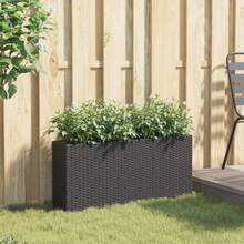vidaXL Hochbeet Mit 2 Fächern Schwarz 90x20x40 Cm Polyratten - A - 查看 3