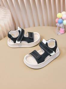 1双黑色男童凉鞋，新款设计，防滑，适合幼儿和小男孩，夏季穿着，软底 - 黑色 - 查看 7